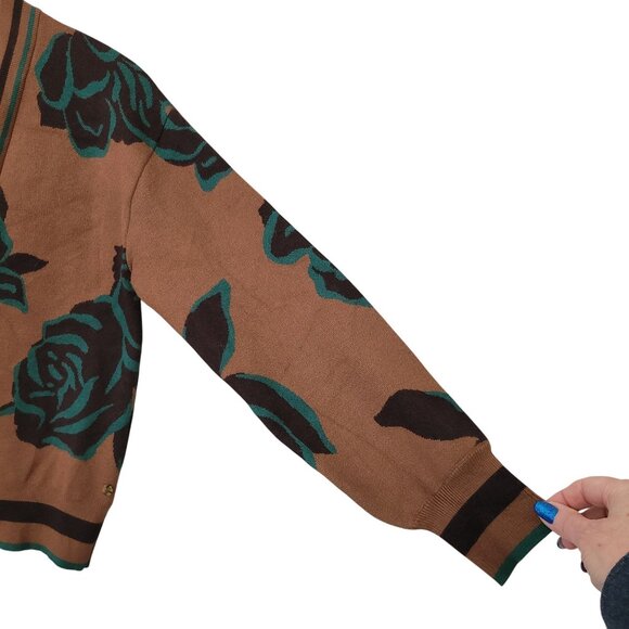 Scotch & Soda Amsterdam Floral Print Cardigan Womens Size XS Brown - Picture 8 of 9